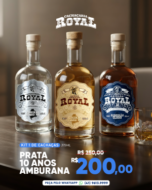 Kit Cachaça Prata 10 anos Amburana 375ml