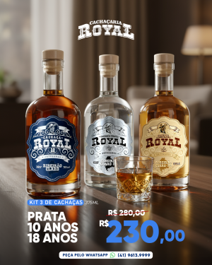 Kit de Cachaça Prata Royal 10 e 18 anos 375ml